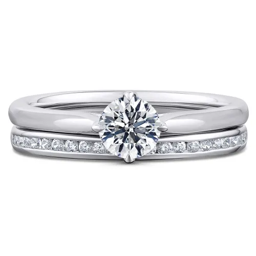 Platinum Diamond Solitaire Bridal Set - Iris